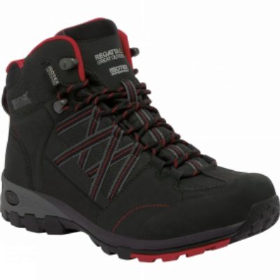 Regatta Mens Samaris Mid Boot Black/Chinese Red Regatta Mens Samaris Mid Boot Black/Chinese Red